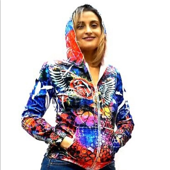 Sport Jacket Tie-dye Pattern Zip DNLA-D22 - Picture 7 of 8